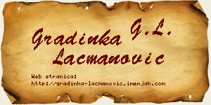 Gradinka Lacmanović vizit kartica